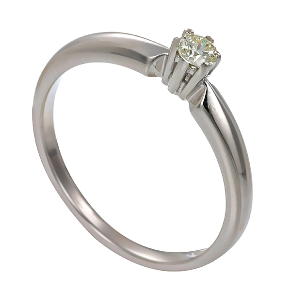 Brillantring, 14K, Weißgold, 0,12ct