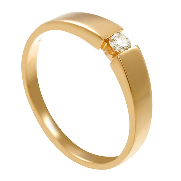 Diamantring, 14K, Gelbgold, Brillant 0,10 ct