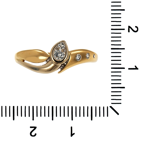 Diamantring, 18K, Gelbgold, Brillant