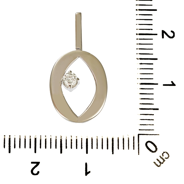 Anhänger, 14K, Weißgold, Brillant
