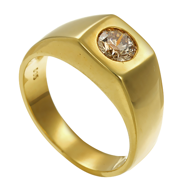 Herrenring, 14K, Gelbgold, Brillant 0,50 ct