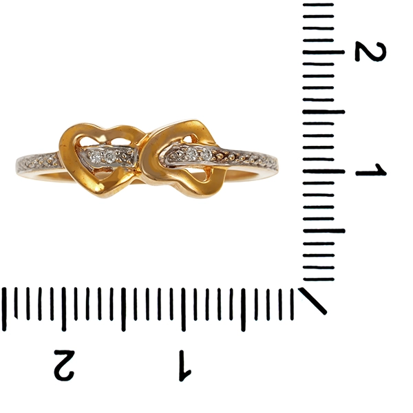 Diamantring, 8K, Gelb-/Weißgold, Brillant, Herz