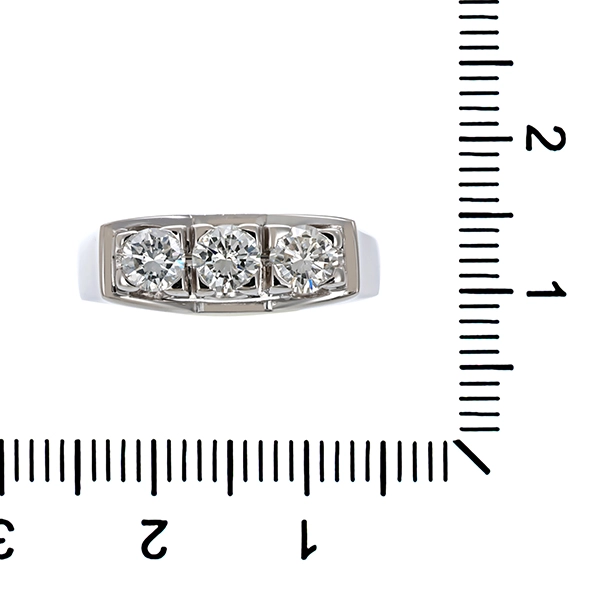 Ring, 14K, Weißgold, Brillanten