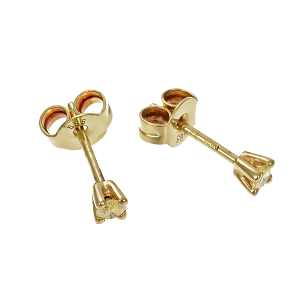 Ohrstecker, 14K, Gelbgold, Brillanten
