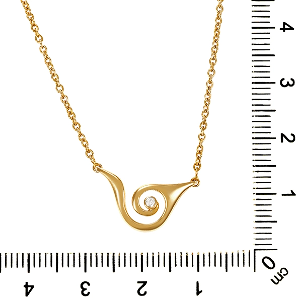 Collier, 14K, Gelbgold, Brillant, Anker-