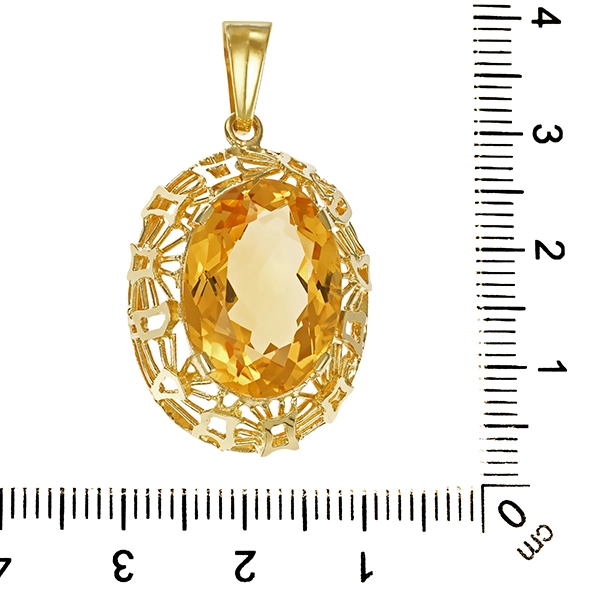 Anhänger, 14K, Gelbgold, Citrin