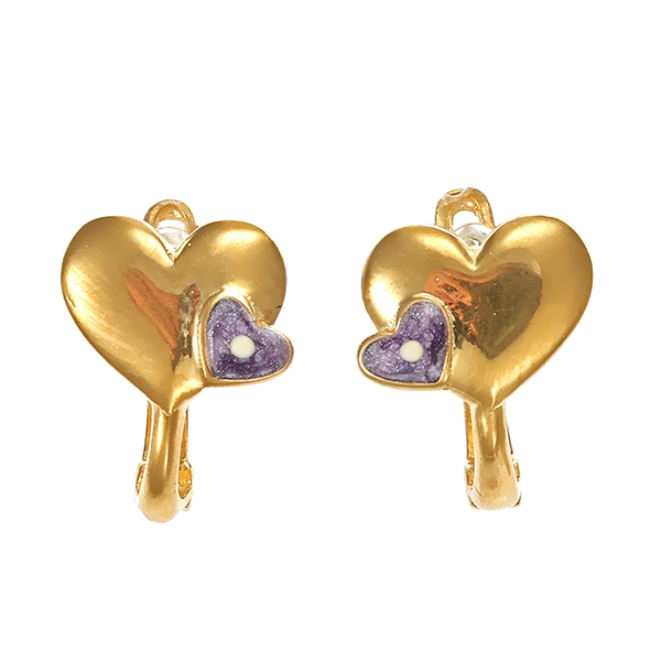 Creolen, 14K, Gelbgold, Emaille