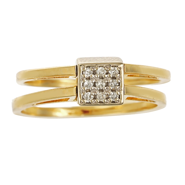 Ring, 14K, Gelb-/Weißgold, Brillanten, Rubine