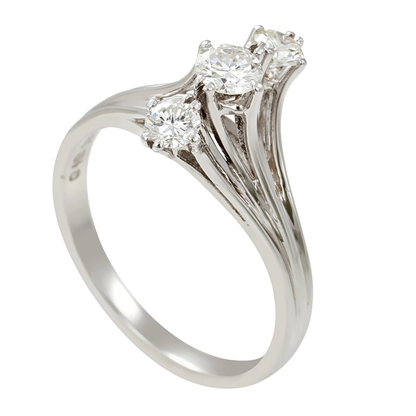 Diamantring, 14K, Weißgold, Brillanten 0,50 ct