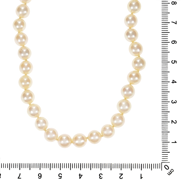 Perlenkette, 14K, Weißgold, Perlen