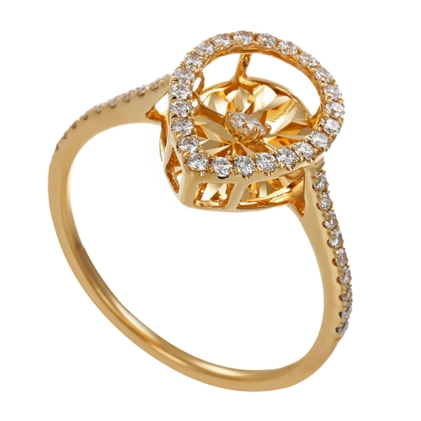 Brillantring, 14K, Gelbgold, 0,45ct