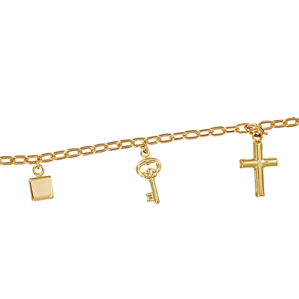 Bettelarmband, 14K, Gelbgold, Zirkonia