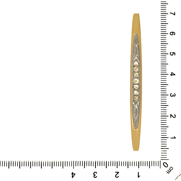 Brosche, 14K, Gelbgold, Diamantrosen
