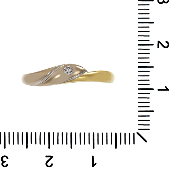 Diamantring, 14K, Gelb-/Weißgold, Brillant