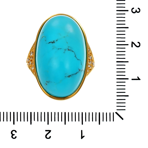 Ring, 18K, Gelbgold, Türkis, Brillanten
