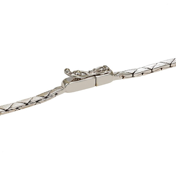 Collier, 14K, Weißgold, Smaragde, Brillanten