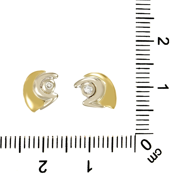 Ohrstecker, 14K, Gelbgold, Diamanten
