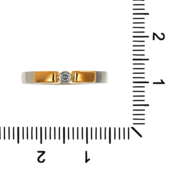 Diamantring, Pt950, Platin/Gelbgold, Brillant