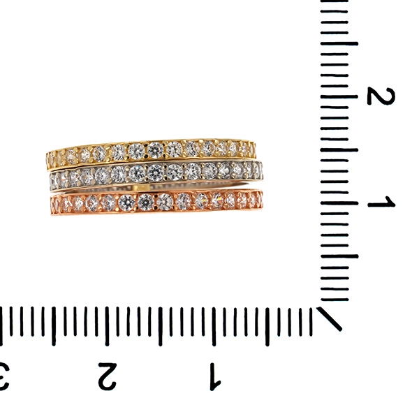 Ring, 14K, Rot-/Weiß-/Gelbgold, Zirkonia