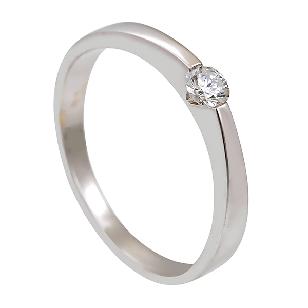Diamantring, 18K, Weißgold, Brillant 0,16 ct