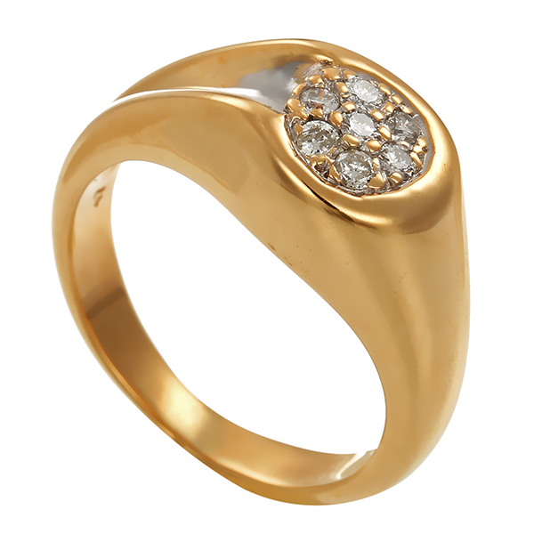 Diamantring, 14K, Gelb-/Weißgold, Brillanten 0,14 ct