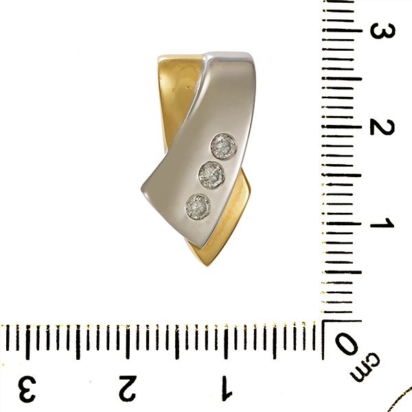 Anhänger, 14K, Gelb-/Weißgold, Brillant