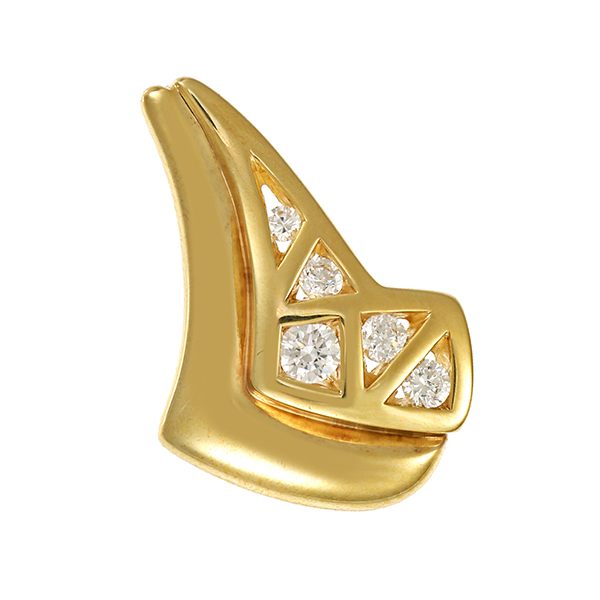 Anhänger, 8K, Gelbgold, Zirkonia