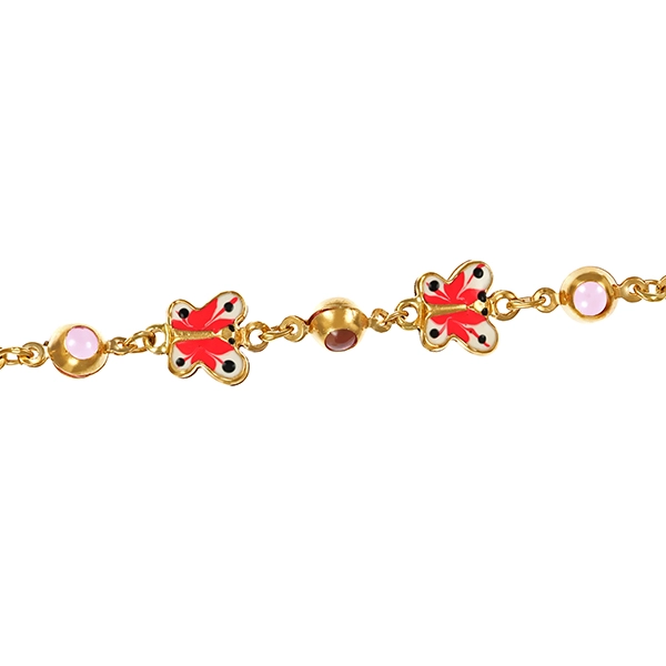 Armband, 14K, Gelbgold, Emaille