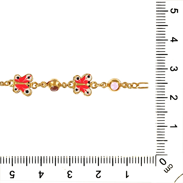 Armband, 14K, Gelbgold, Emaille