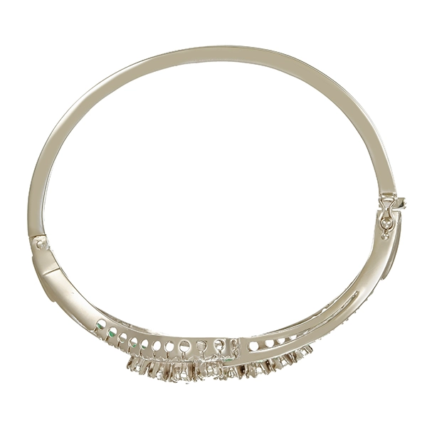 Armreif, 14K, Weißgold, Brllanten, Smaragde