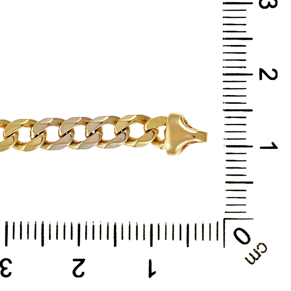 Armband, Panzer-, 14K, Gelb-/Weißgold