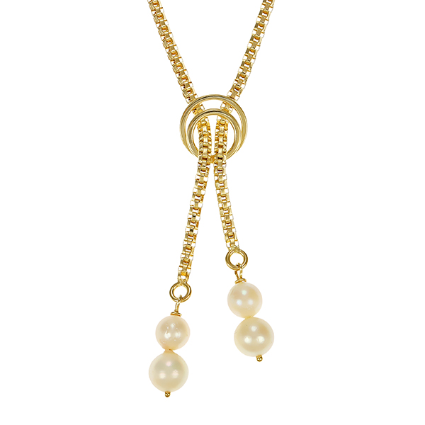 Collier, 14K, Gelbgold, Perlen