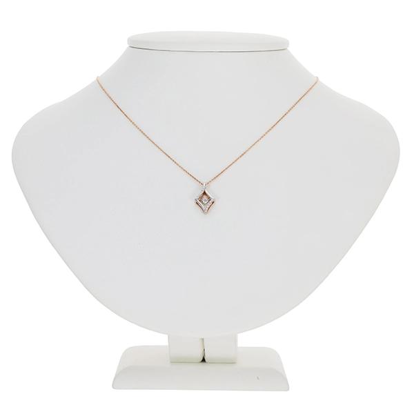 Collier, 14K, Weiß-/Rotgold, Brillanten