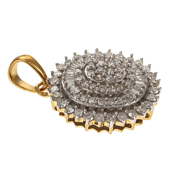Anhänger, 14K, Gelb-/Weißgold, Diamanten