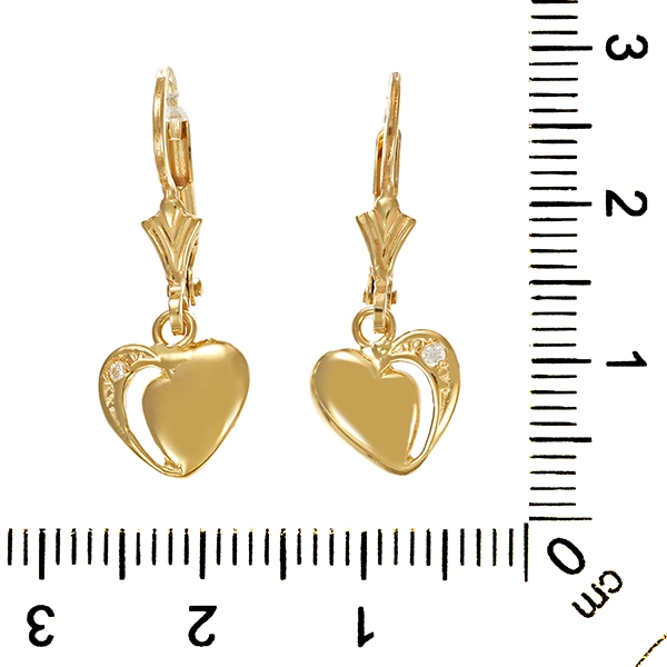 Ohrhänger, 14K, Gelbgold, Zirkonia
