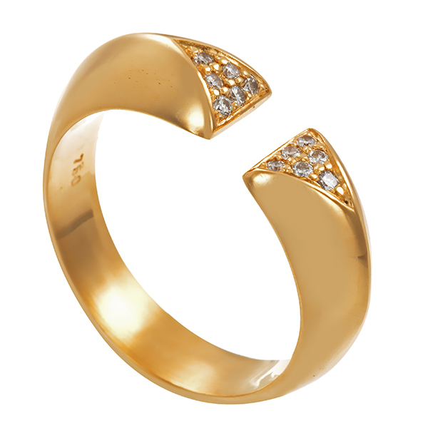 Diamantring, 18K, Gelbgold, Brillanten 0,12 ct