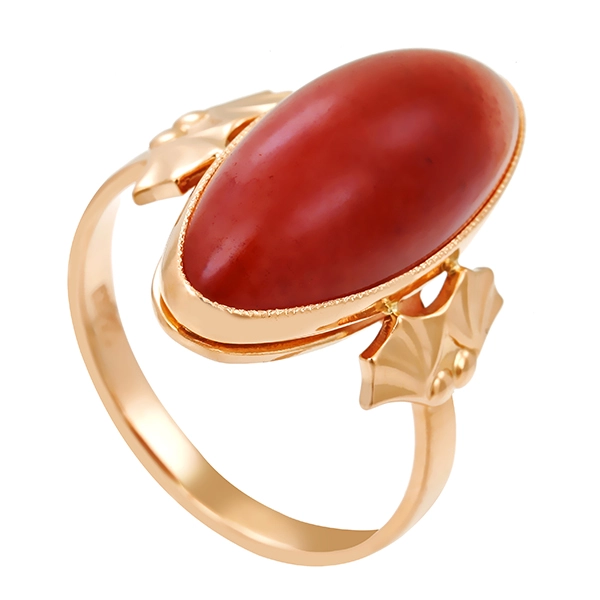 Ring, 14K, Rotgold, Karneol