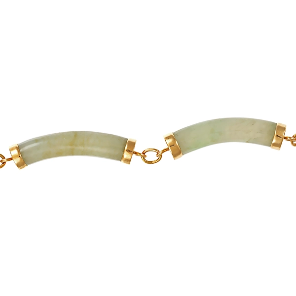 Armband, 14K, Gelbgold, Jade