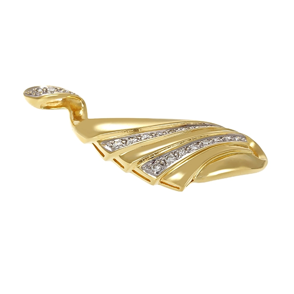 Anhänger, 14K, Gelb-/Weißgold, Brillanten