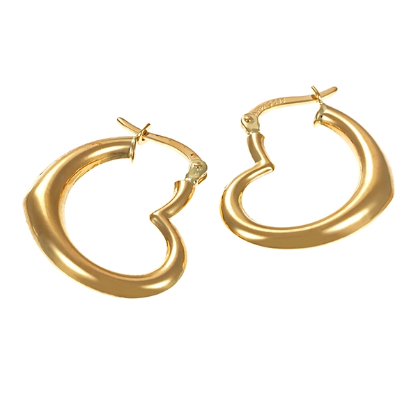 Creolen, 14K, Gelbgold, Herz