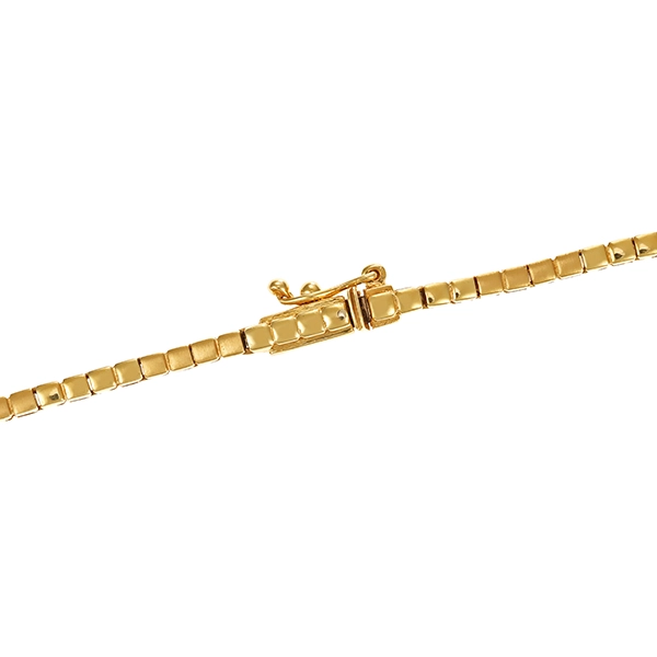 Collier, 14K, Gelb-/Weißgold, Smaragd, Brillant