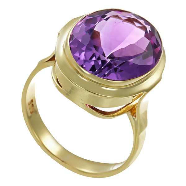 Ring, 14K, Gelbgold, Amethyst