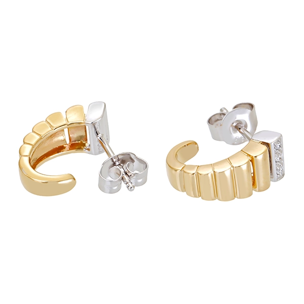 Ohrstecker, 14K, Gelb-/Weißgold, Brillanten