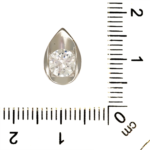 Anhänger, 14K, Weißgold, Zirkonia