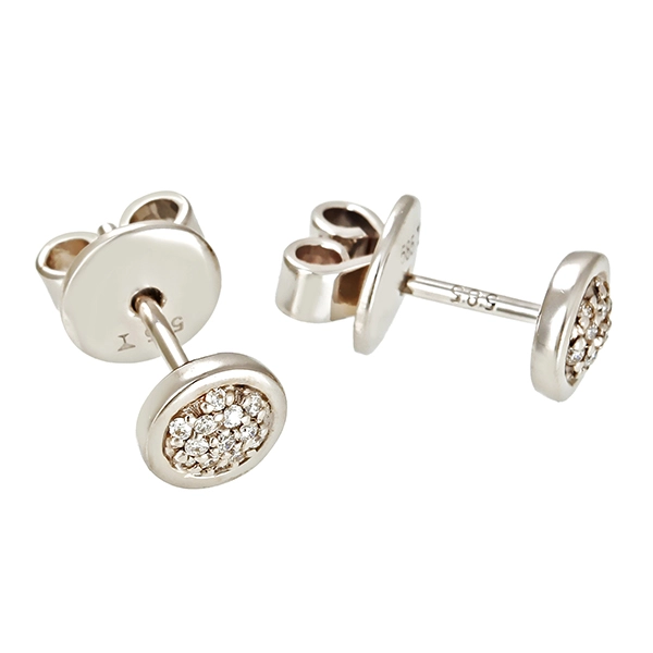 Ohrstecker, 14K, Weißgold, Brillanten