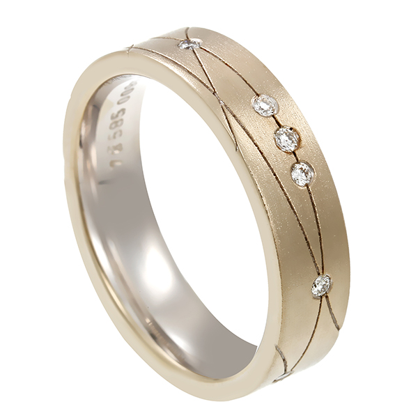 Diamantring, 14K, Weißgold, Brillanten