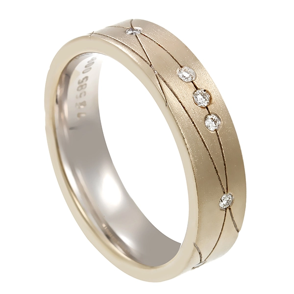 Diamantring, 14K, Weißgold, Brillanten