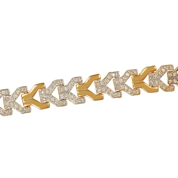 Armband, 18K, Gelb./Weißgold, 100 Diamanten 0,50ct