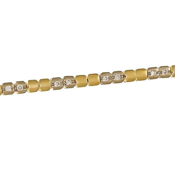 Armband, 14K, Gelb-/Weißgold, Brillanten 0,39 ct