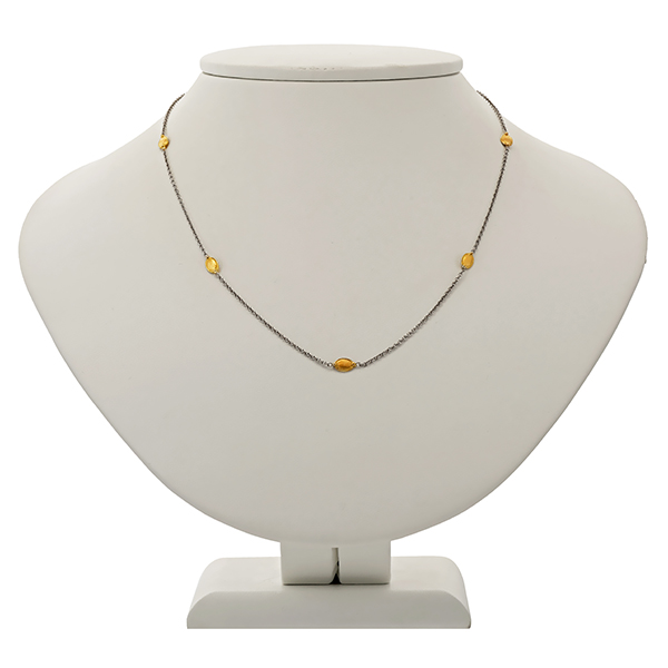 Collier, Pt950, Platin/Gelbgold, Anker-